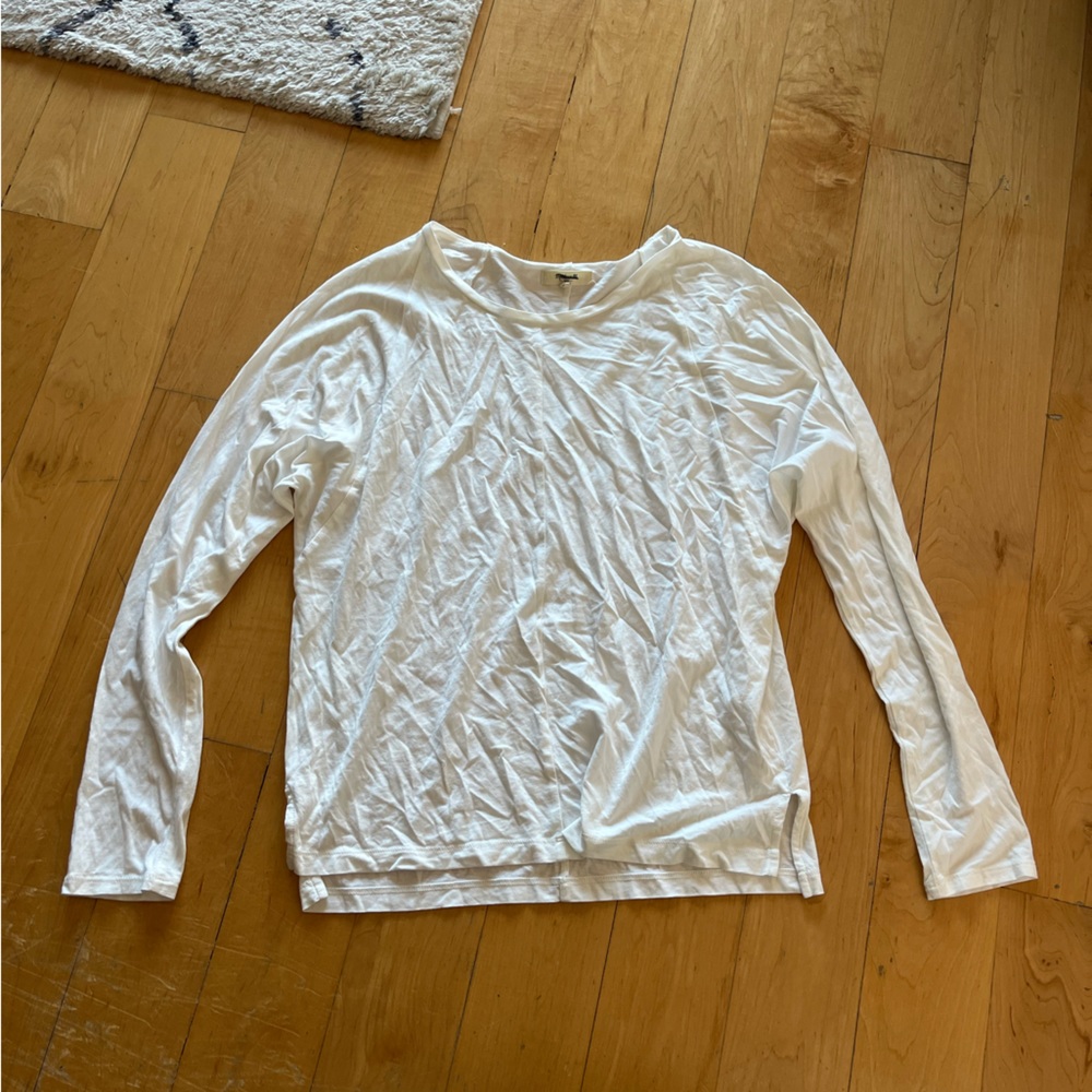 Madewell basic white long sleeve shirt